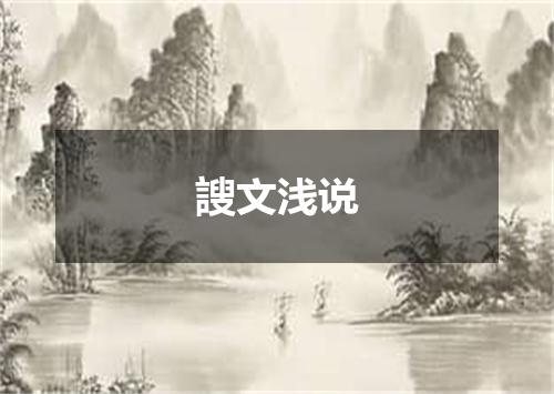 謏文浅说