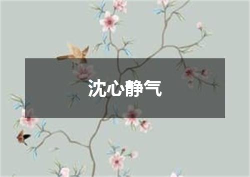 沈心静气