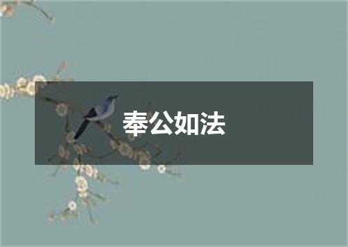 奉公如法