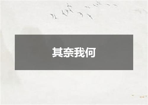 其奈我何