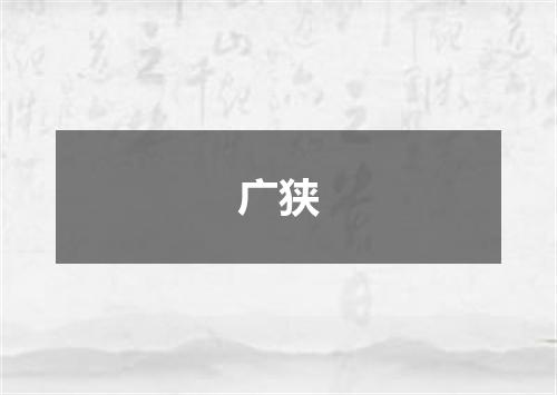 广狭
