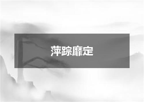 萍踪靡定
