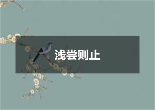 浅尝则止