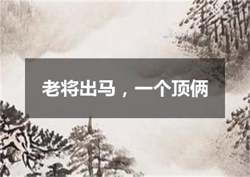 老将出马，一个顶俩