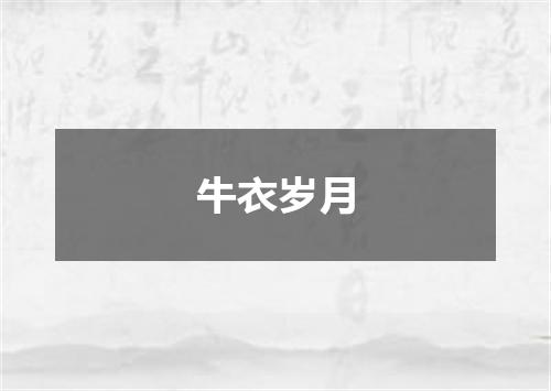 牛衣岁月