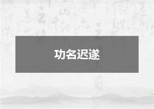 功名迟遂