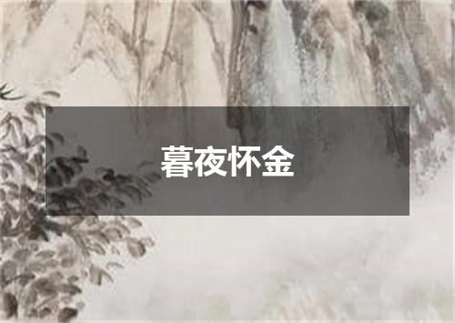 暮夜怀金