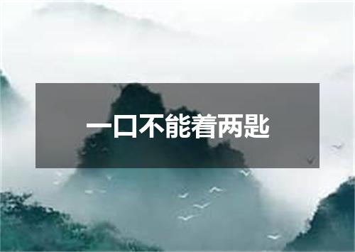 一口不能着两匙