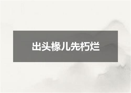 出头椽儿先朽烂