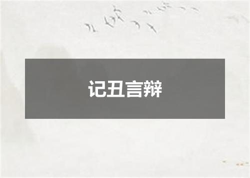 记丑言辩