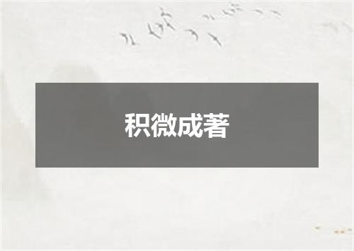 积微成著