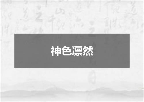 神色凛然