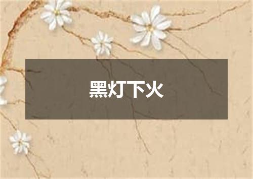 黑灯下火