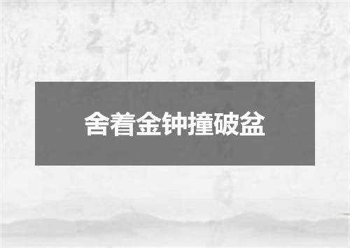 舍着金钟撞破盆