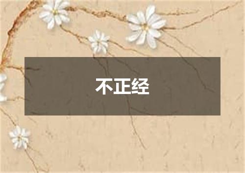 不正经
