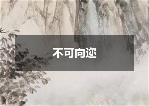 不可向迩