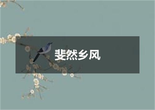 斐然乡风