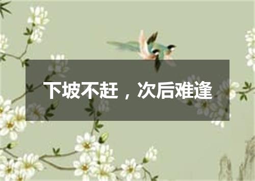 下坡不赶，次后难逢