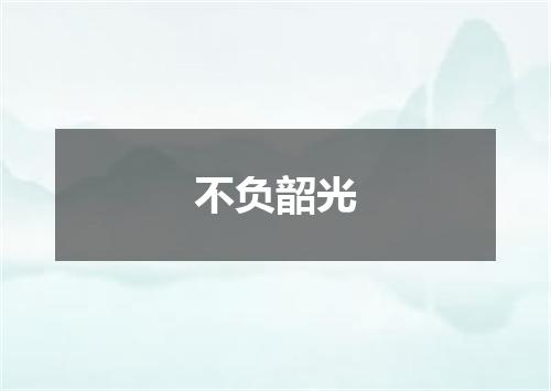 不负韶光