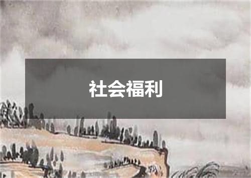 社会福利