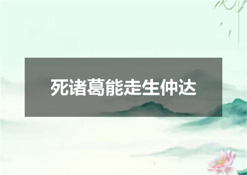 死诸葛能走生仲达