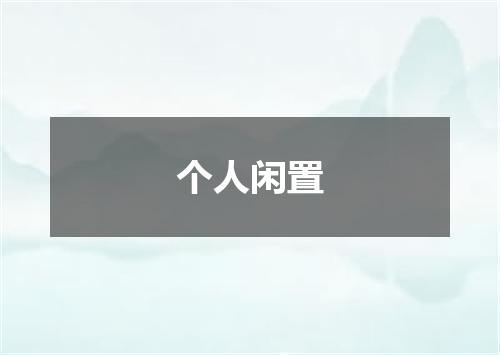 个人闲置