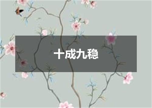 十成九稳