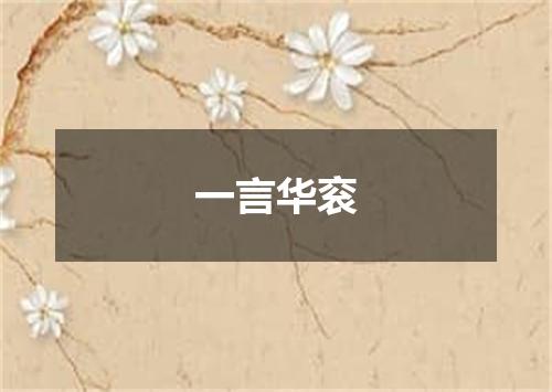一言华衮