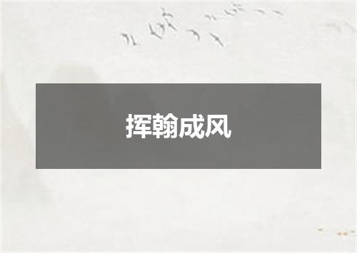 挥翰成风
