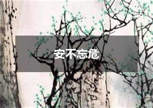 安不忘危