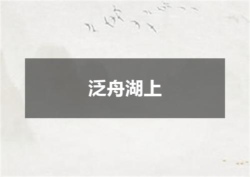 泛舟湖上