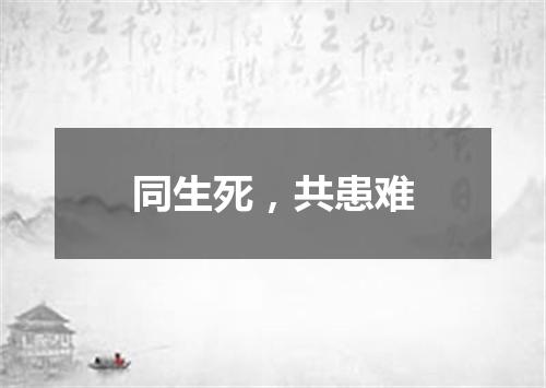 同生死，共患难
