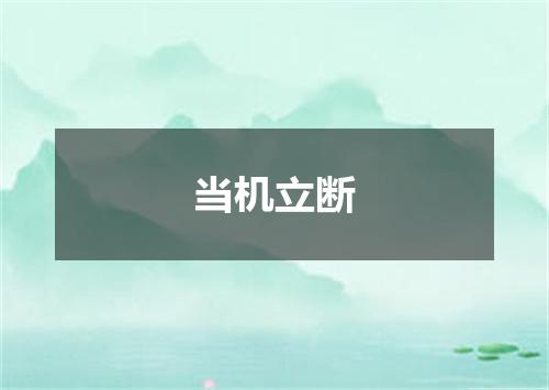 当机立断
