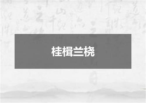 桂楫兰桡