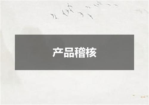 产品稽核