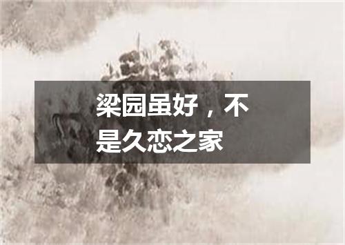 梁园虽好，不是久恋之家