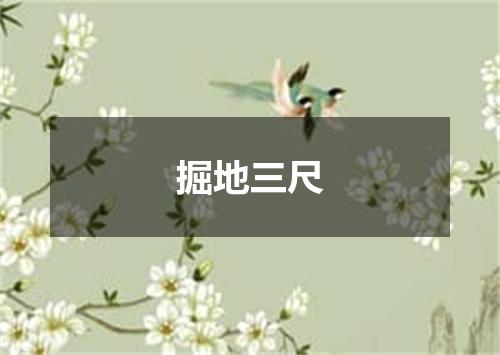 掘地三尺
