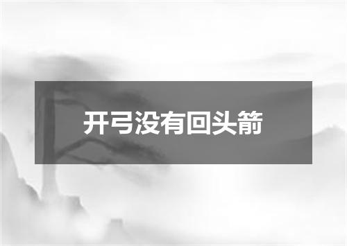 开弓没有回头箭