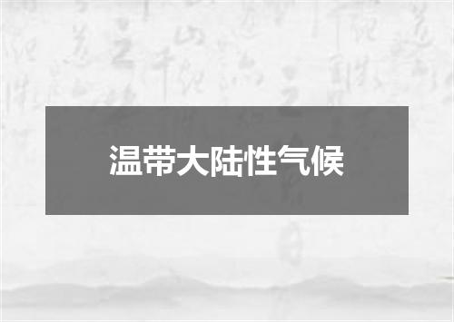 温带大陆性气候