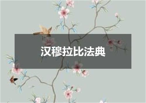 汉穆拉比法典