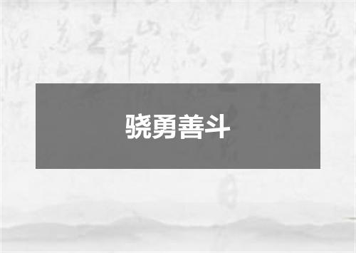 骁勇善斗
