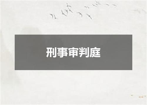 刑事审判庭
