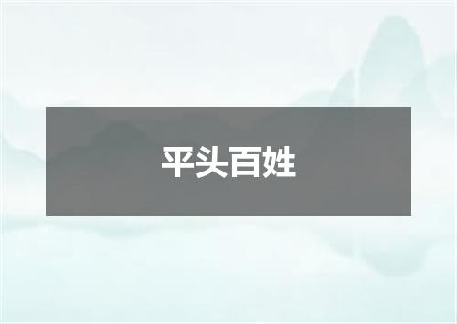 平头百姓