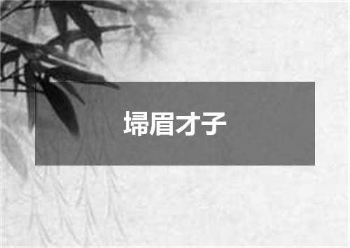 埽眉才子