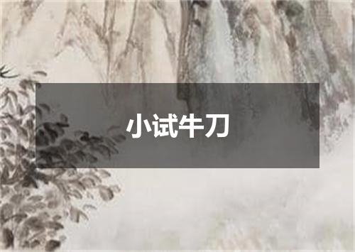 小试牛刀