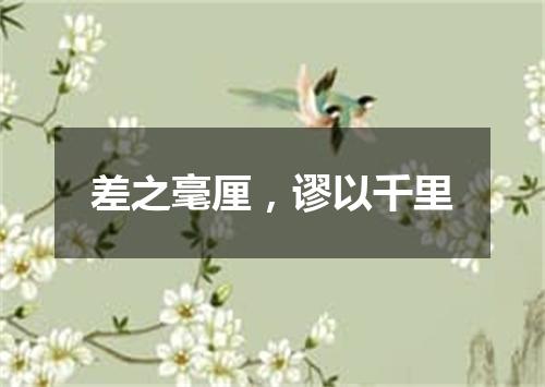 差之毫厘，谬以千里