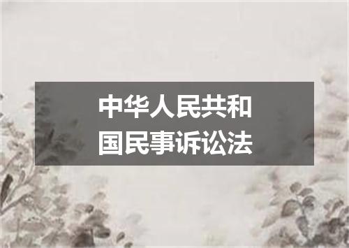 中华人民共和国民事诉讼法