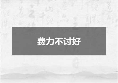 费力不讨好