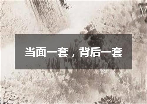 当面一套，背后一套
