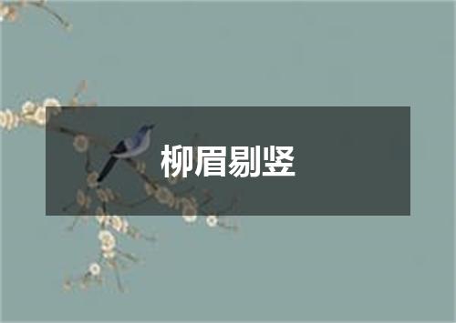 柳眉剔竖